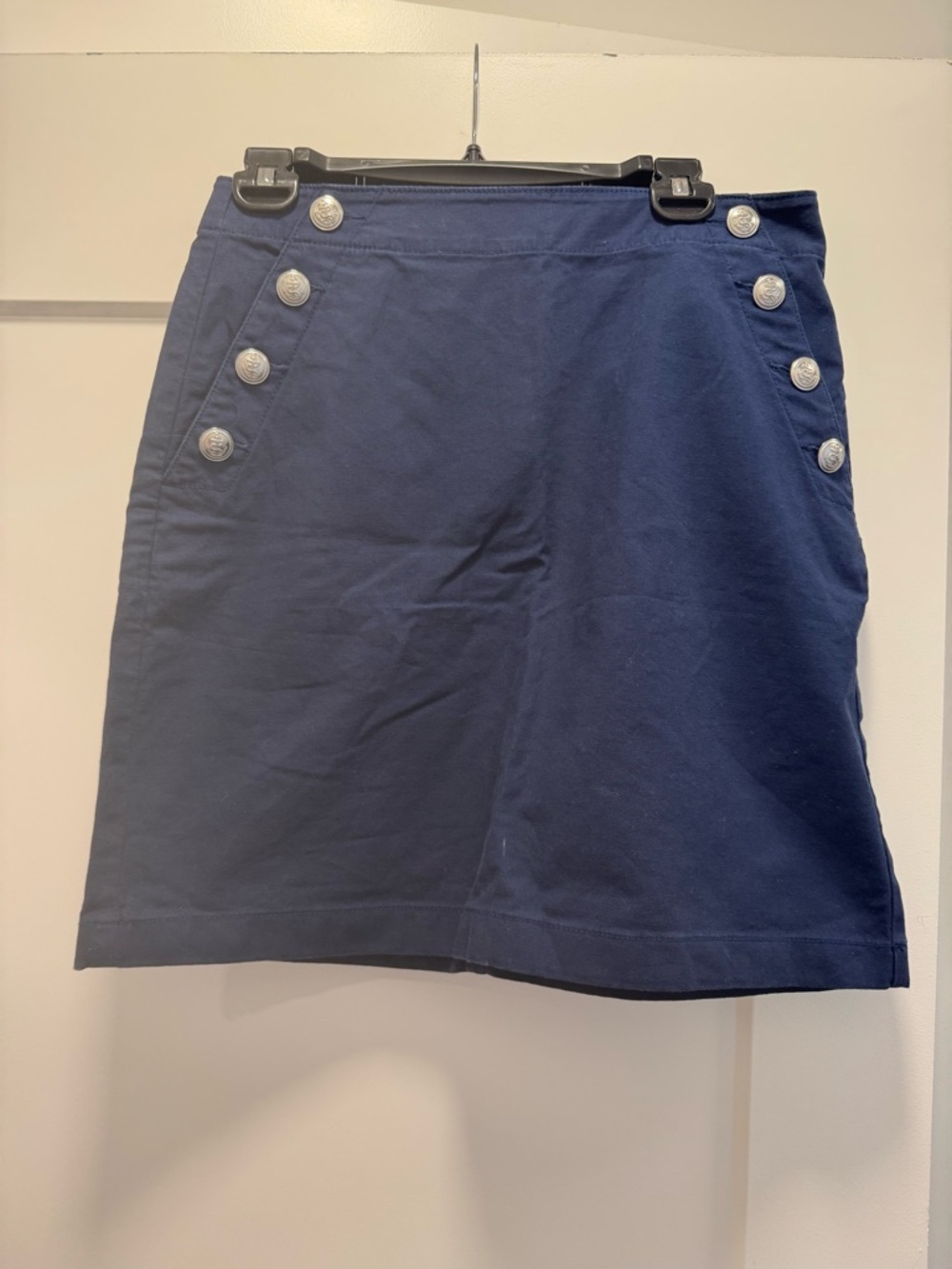 LOFT Deep Navy Textured Skirt